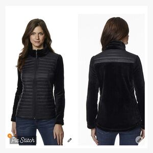 32 Degrees Heat Mixed Media Down Jacket Black